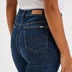 Jeans slim taille haute denim brut femme