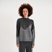 Pull col montant &agrave; sequins oversize gris fonc&eacute; femme