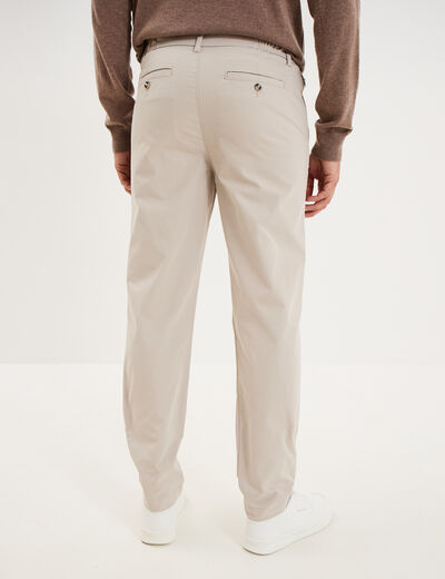Pantalon chino droit extensible gris clair homme