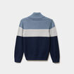 Pull col ch&acirc;le manches longues coton bleu marine gar&ccedil;on