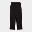 Pantalon droit effet cr&ecirc;pe &agrave; pinces noir femme