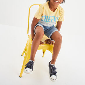 T-shirt col rond manches courtes Creeks jaune citron garçon