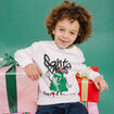 Sweat de No&euml;l col rond oversize blanc gar&ccedil;on