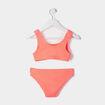 Maillot de bain 2 pièces orange fluo fille