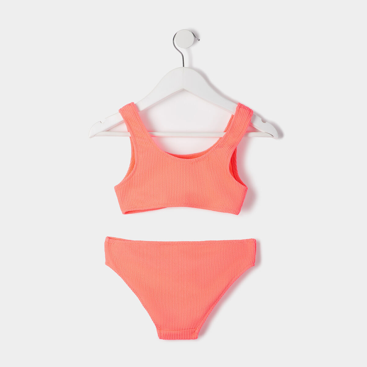 Maillot de bain 2 pièces orange fluo fille