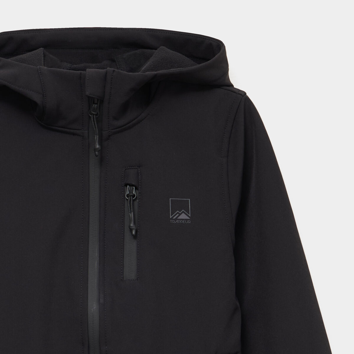 Blouson d&eacute;perlant fourr&eacute; &agrave; capuche noir gar&ccedil;on