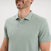 Polo textur&eacute; manches courtes coton vert pastel homme