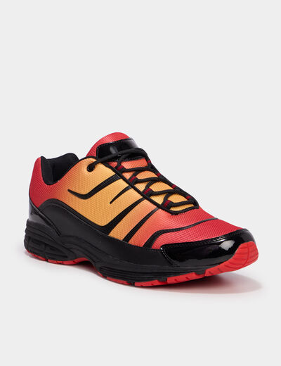 Running &agrave; lacets semelle &eacute;paisse orange fonc&eacute; homme