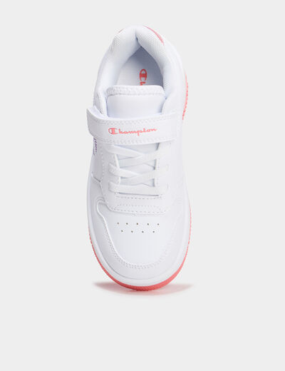 Tennis basses à scratchs Champion orange corail fille