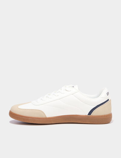 Tennis basses &agrave; lacets blanc homme