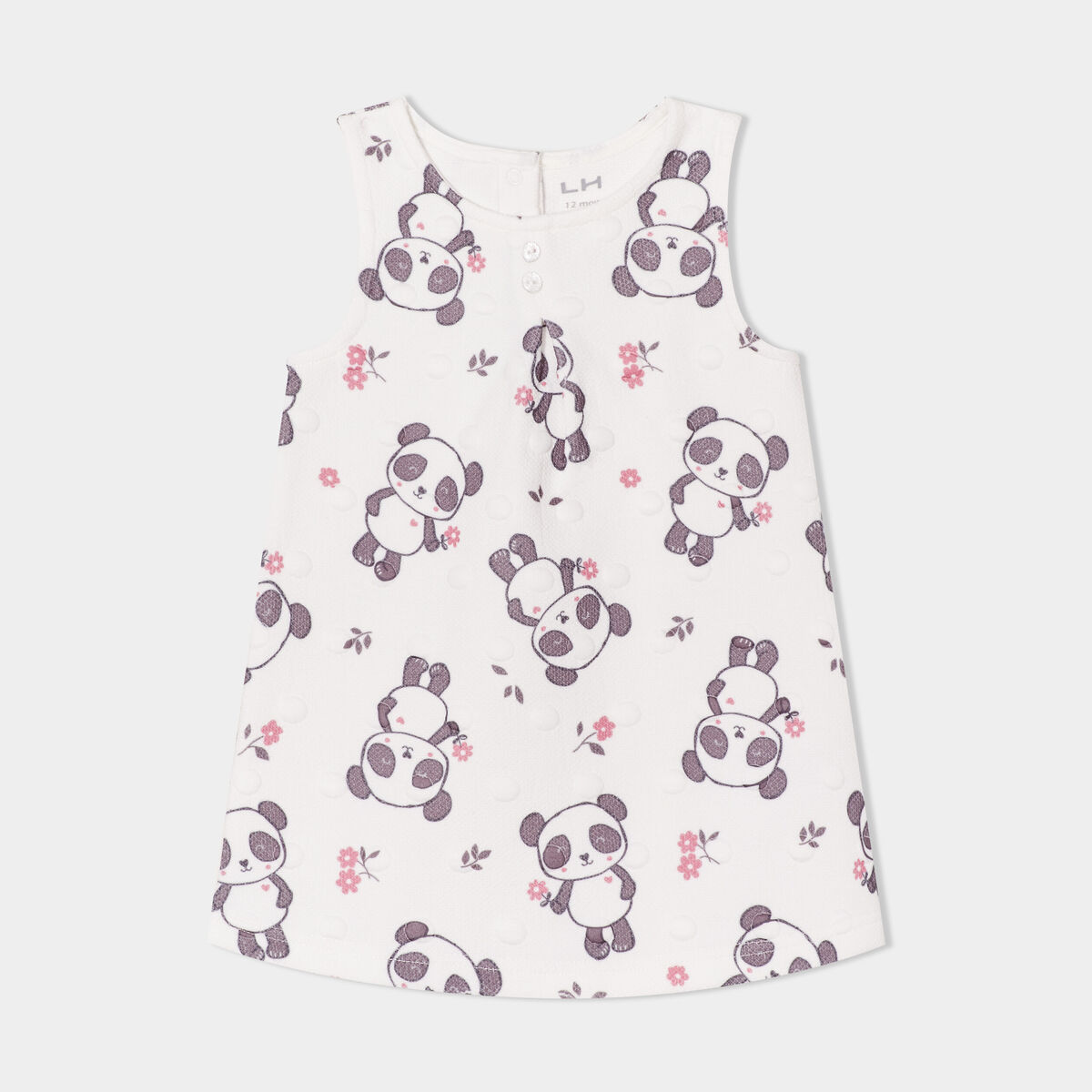 Robe chasuble embossée ecru bébé fille
