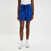 Short large broderie anglaise coton bleu electrique femme