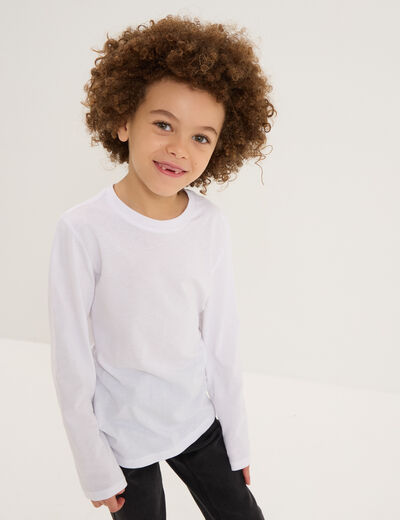 T-shirt manches longues blanc garçon