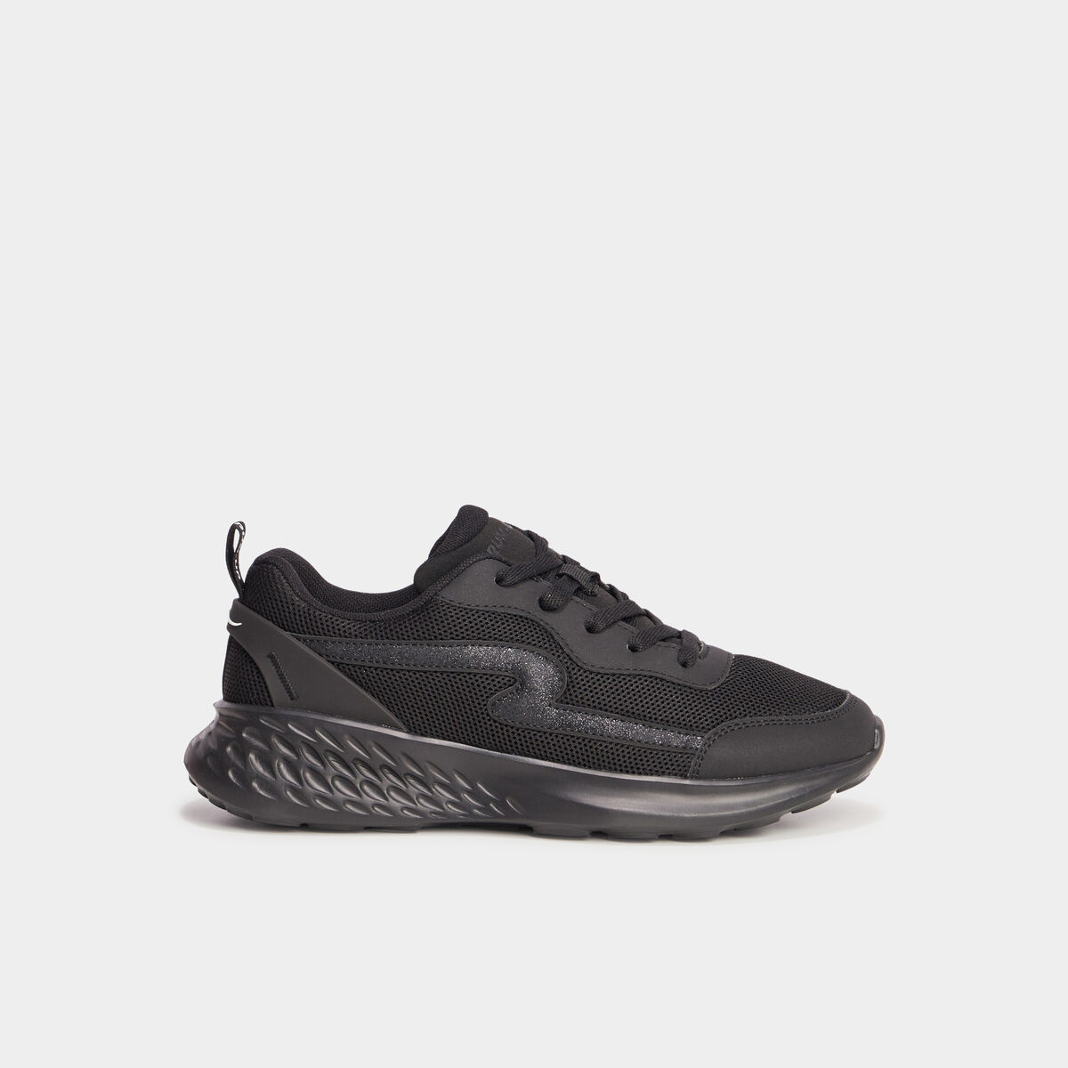 Baskets running à lacets Run-Up noir femme