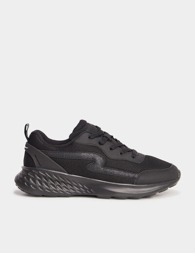 Baskets running à lacets Run-Up noir femme