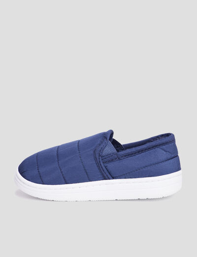 Chaussons chauds matelassés bleu garçon
