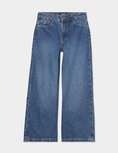 Jeans large 5 poches coton Creeks denim stone fille