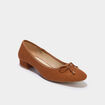 Ballerines su&eacute;dine &agrave; talons carr&eacute;s marron femme
