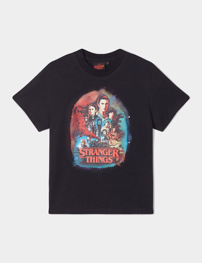 T-shirt col rond Stranger Things gris foncé garçon