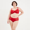 Shorty en dentelle Izzie rouge femme grande taille