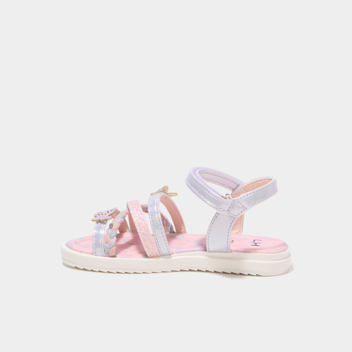 Sandales brides &agrave; scratch semelle souple multicolore fille