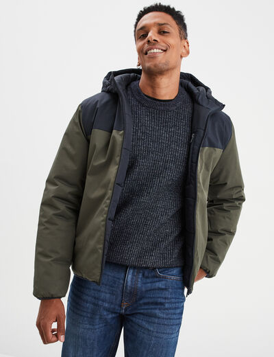 Doudoune r&eacute;versible capuche Creeks bleu fonc&eacute; homme