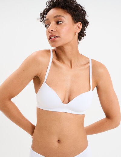 Soutien-gorge push up microfibre blanc femme