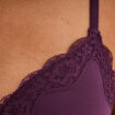 Soutien-gorge triangle micro dentelle prune femme