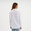 Chemise droite brod&eacute;e coton blanc femme