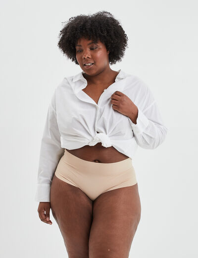 Culotte haute microfibre Modavista sable femme grande taille