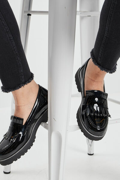 Mocassins crant&eacute;s Liberto noir femme