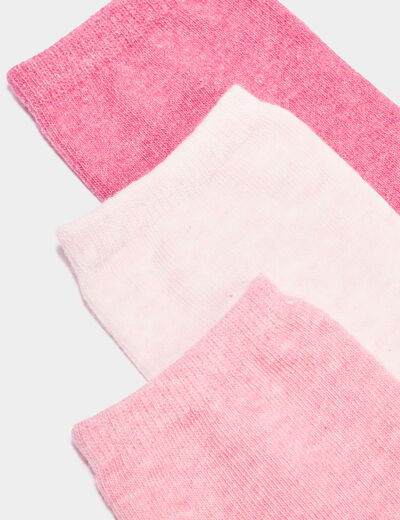 Lot 5 paires chaussettes coton rose mixte