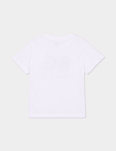 T-shirt col rond manches courtes coton blanc bébé garçon