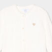 Gilet manches longues boutonn&eacute; blanc b&eacute;b&eacute; fille
