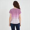 T-shirt manches courtes col en V Creeks parme femme