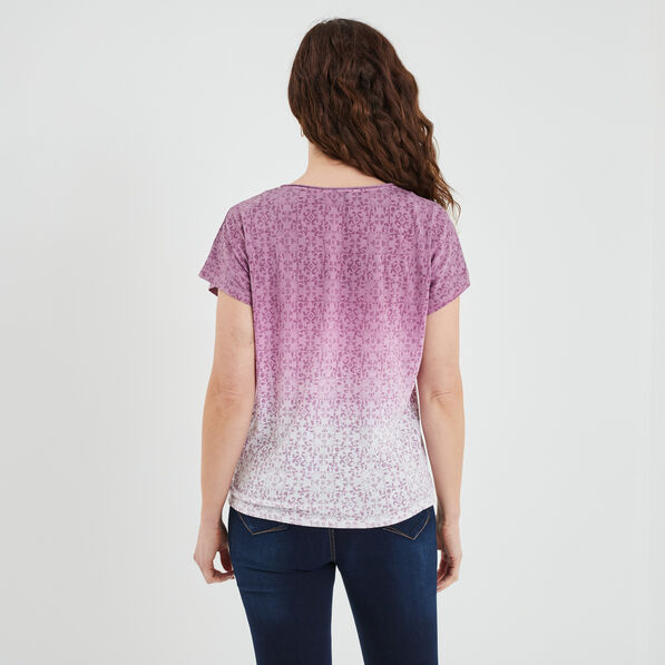 t shirt manches courtes col en v creeks parme femme T-shirt manches courtes col en V Creeks parme femme
