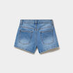 Short en jean taille ajustable coton denim stone fille