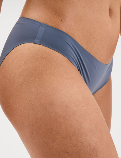 Culotte microfibre sans coutures bleu gris femme