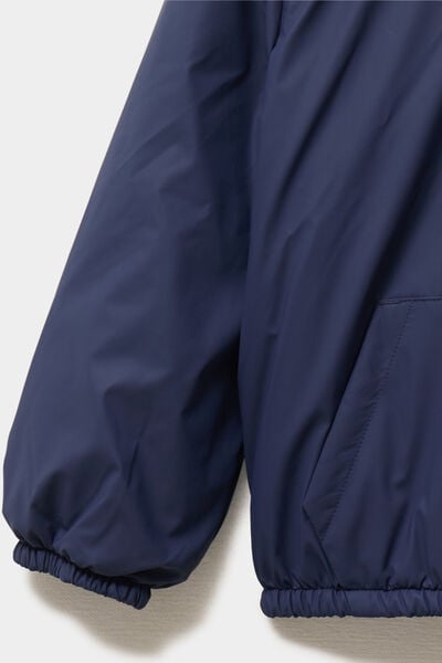 Blouson d&eacute;perlant r&eacute;versible &agrave; capuche marron fonc&eacute; gar&ccedil;on