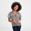 Blouse manches papillons fils métallisés noir femme