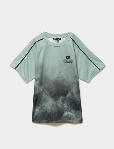 T-shirt de sport relax &agrave; manches courtes vert kaki gar&ccedil;on