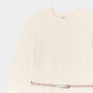 Robe pull courte avec ceinture tressée ivoire fille