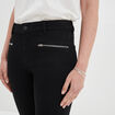 Jeans slim détails zippés denim noir femme