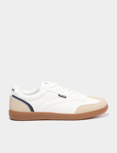 Tennis basses &agrave; lacets blanc homme