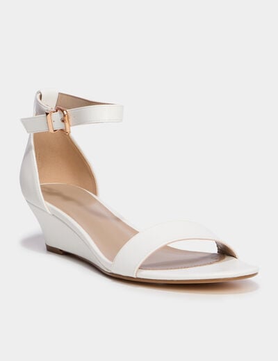 Sandales &agrave; talons blanc femme