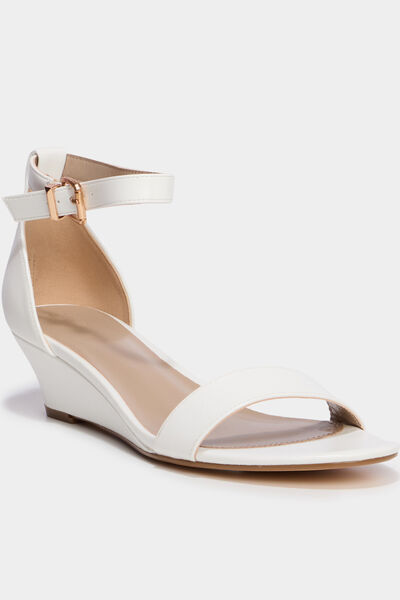 Sandales &agrave; talons blanc femme