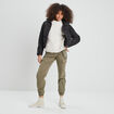 Pantalon cargo avec chaîne vert kaki femme