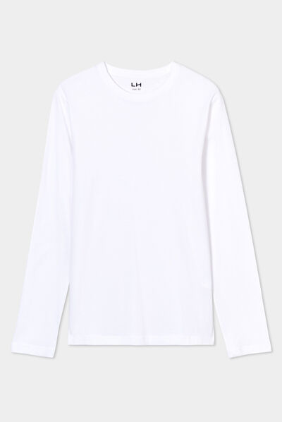 T-shirt manches longues blanc homme