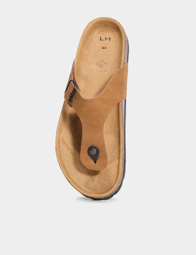 Mules avec boucles marron clair homme
