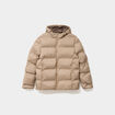 Doudoune courte &agrave; capuche d&eacute;perlante taupe homme